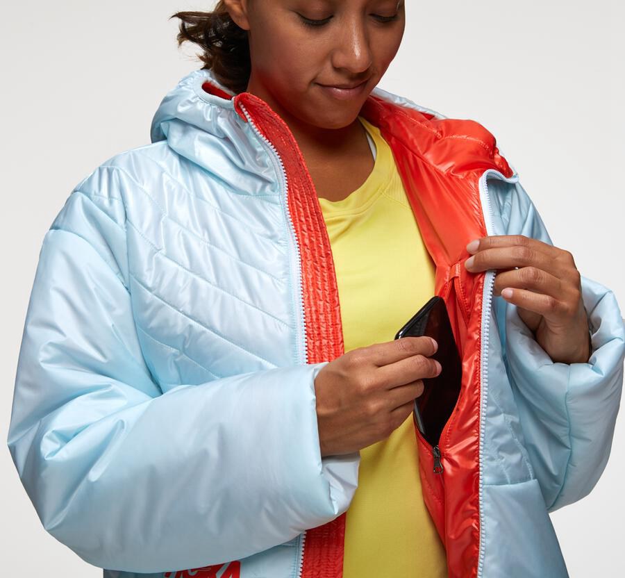 Hoka Australia One One Puffy - Womens Jackets Blue - YBOXA-1305